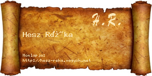 Hesz Réka névjegykártya